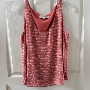 LOFT Coral and White Camisole - small